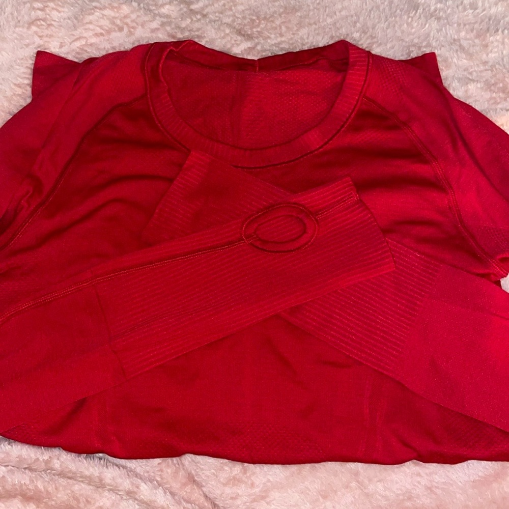 lululemon athletica Red Long Sleeve Top